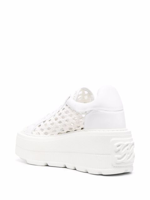 Casadei woven platform sneakers - White
