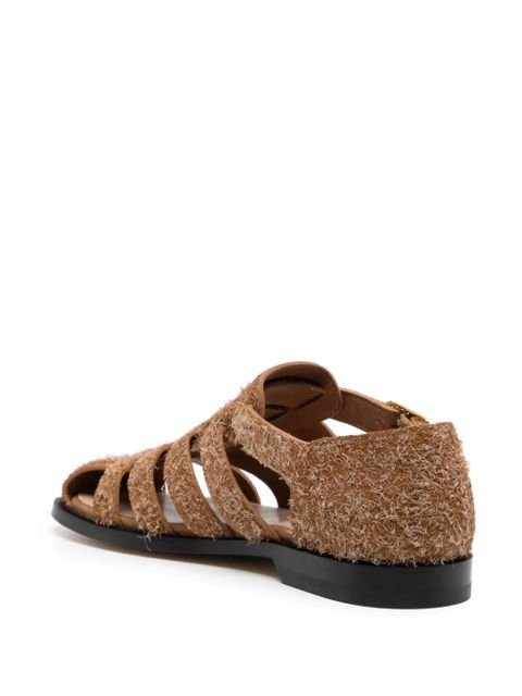 LOEWE Campo suede caged sandals - Brown - zdjęcie produktu nr 2