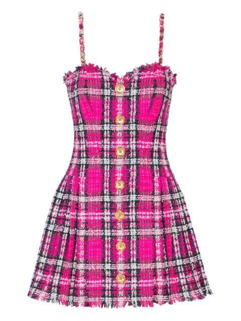 Balmain plaid-check chain-strap dress - Pink - zdjęcie produktu nr 1