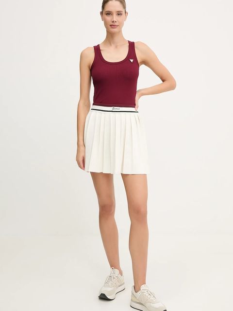 Guess spódnica z wełną SABINA kolor beżowy mini rozkloszowana V5BD02 Z1152 - zdjęcie produktu nr 2