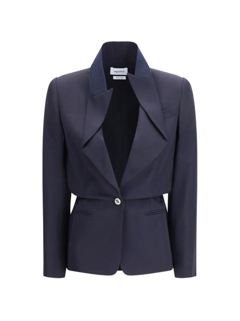 Alexander McQueen button fitted jacket - Blue - zdjęcie produktu nr 1