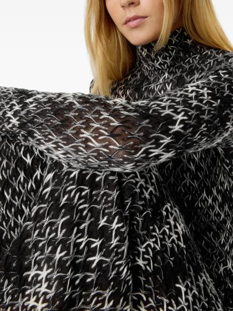 Missoni high-neck patterned midi dress - Black