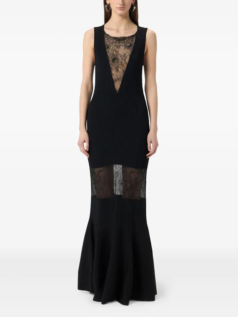 Blumarine lace-panelled sleeveless gown - Black