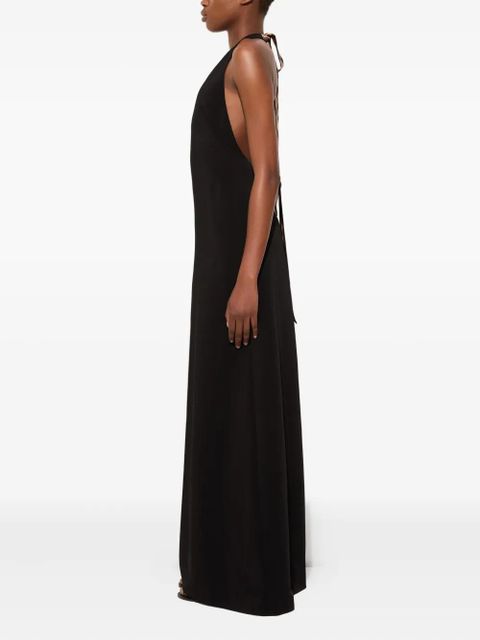 PUCCI v-neck slit long dress - Black