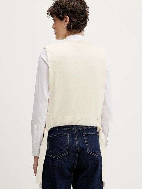 Pedro del Hierro kamizelka damski kolor beżowy lekki 4962459