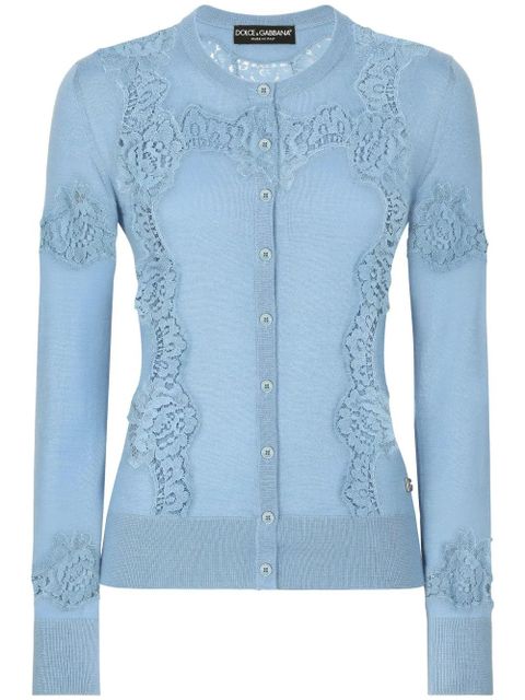 Dolce & Gabbana DNA lace embroidery detailing cardigan - Blue - zdjęcie produktu nr 1