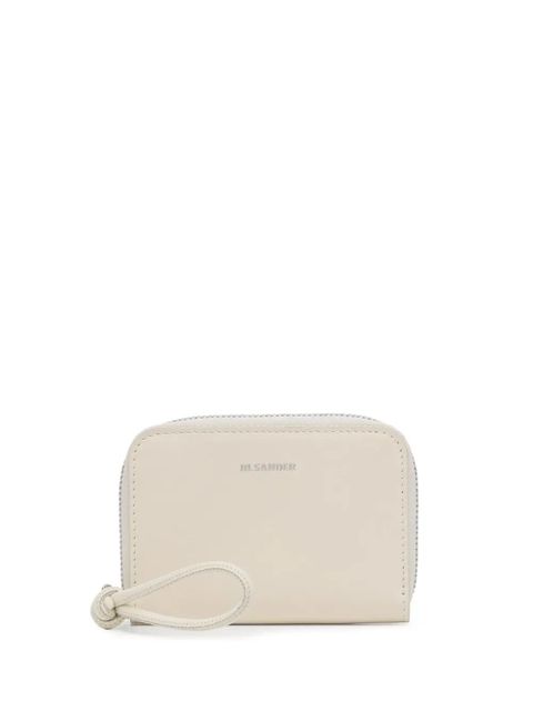 Jil Sander embroidered-logo leather wallet - White - zdjęcie produktu nr 1
