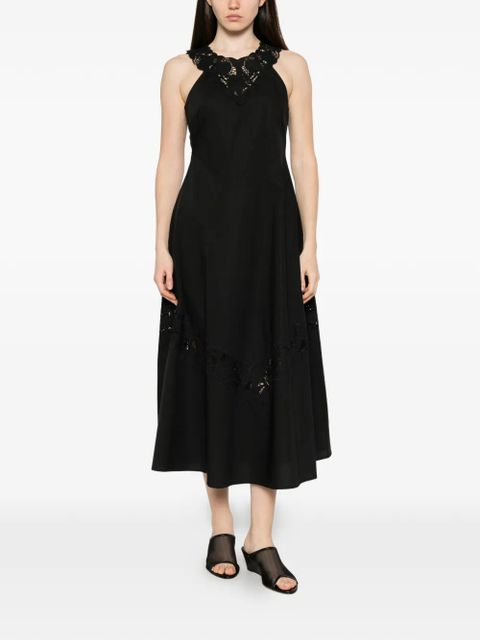 TWINSET lace-detail crew neck midi dress - Black - zdjęcie produktu nr 2