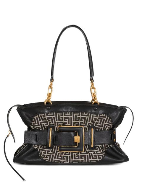 Balmain Anthem monogram jacquard tote bag - Black - zdjęcie produktu nr 1