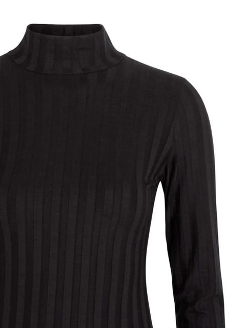 Reformation Libra ribbed slit dress - Black - zdjęcie produktu nr 2