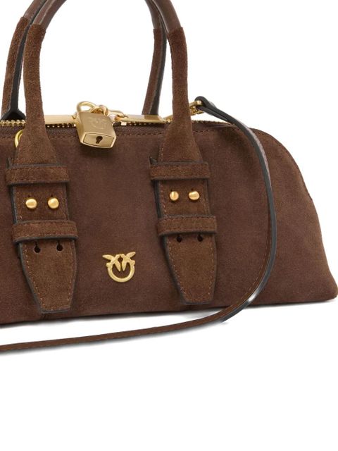 PINKO buckle-detail suede shoulder bag - Black - zdjęcie produktu nr 2