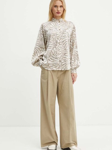 Bruuns Bazaar koszula AcaciaBBMeras shirt damska kolor beżowy regular BBW4179