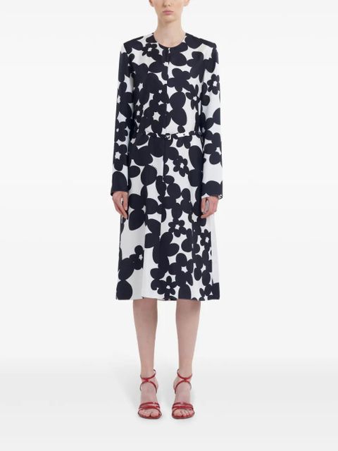 Marni floral-print midi dress - Black
