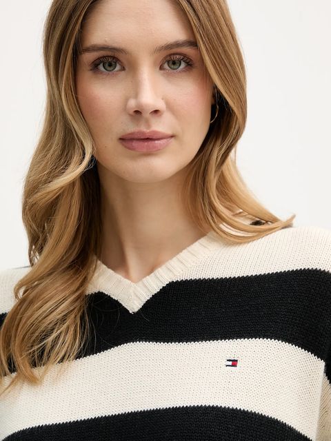 Tommy Hilfiger sweter z dodatkiem kaszmiru damski kolor czarny lekki WW0WW47655