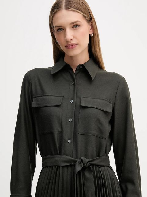 Tommy Hilfiger sukienka kolor zielony midi rozkloszowana WW0WW46582