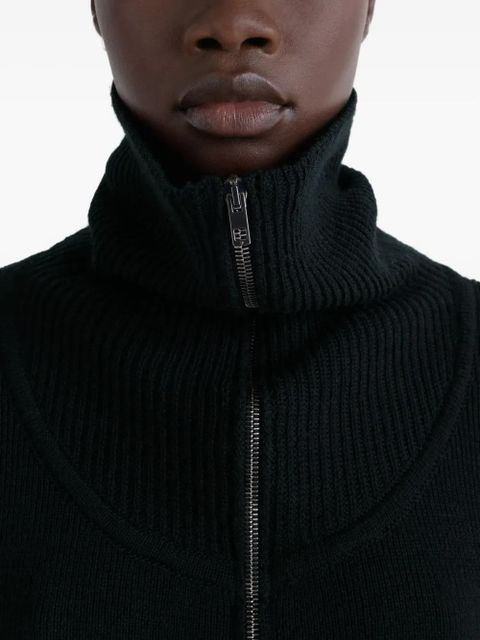 LEMAIRE ribbed-knit half-zip sweater - Black