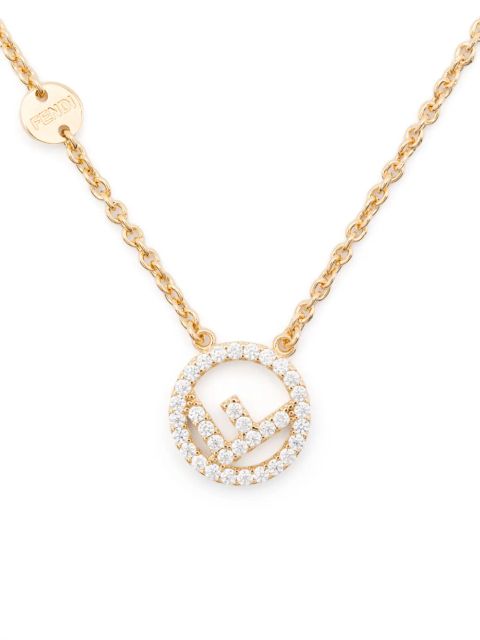 FENDI crystal-embellished necklace - Gold
