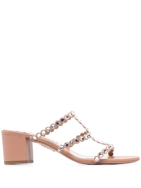 Aquazzura 55mm crystal-embellished open-toe sandals - Neutrals - zdjęcie produktu nr 1