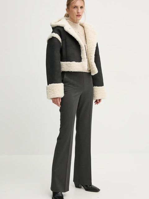 Stand Studio kurtka London Jacket damska kolor czarny przejściowa oversize 66341-9142