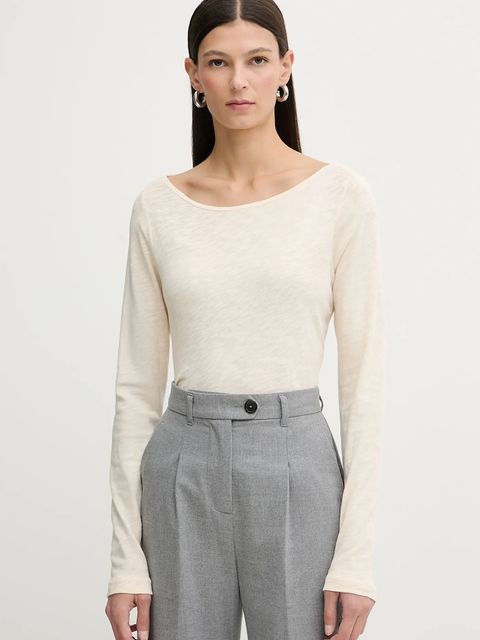 Marc O'Polo longsleeve bawełniany kolor beżowy 600226152199 - zdjęcie produktu nr 1