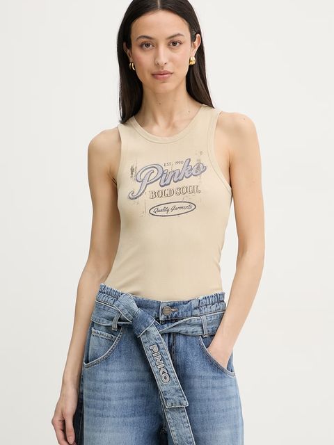 Pinko top damski bawełniany z elastanem - zdjęcie produktu nr 1