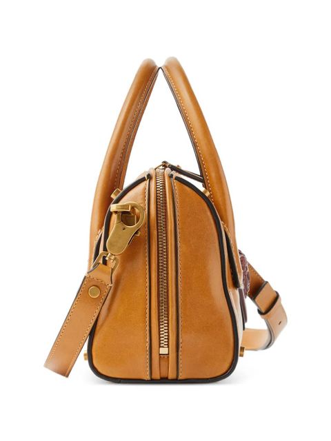 Versace Roomy small leather boston bag - Brown