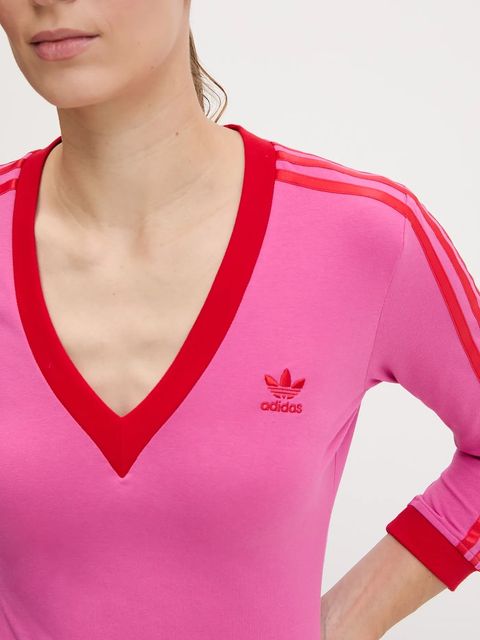 adidas Originals sukienka Maxi Dress V kolor różowy maxi prosta JY2941