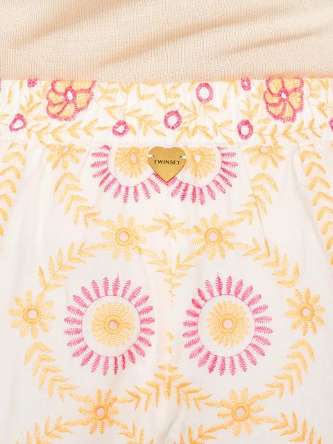 TWINSET floral-embroidered shorts - Neutrals