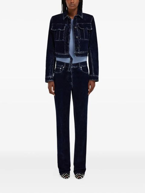 Ferragamo flap-pocket belted cropped jacket - Blue - zdjęcie produktu nr 2