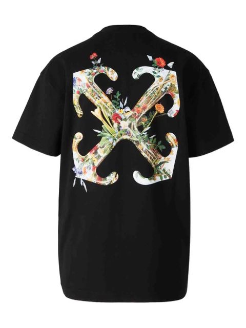 Off-White floral logo T-shirt - Black