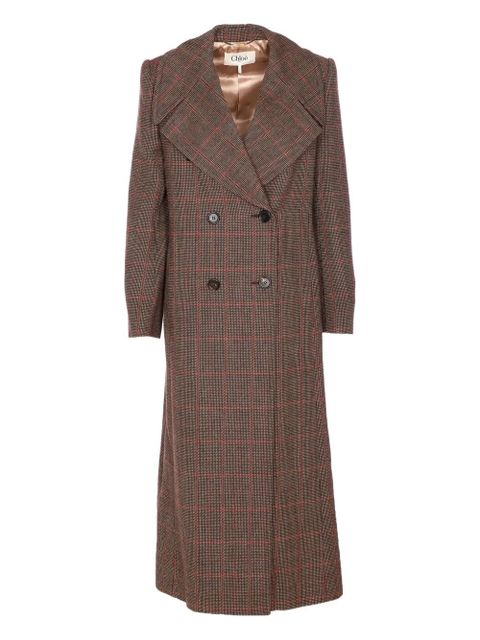 Chloé Prince of Wales-check wool coat - Brown - zdjęcie produktu nr 1