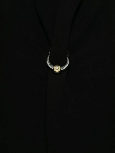 Jean Paul Gaultier ring-detail fringed scarf - Black - zdjęcie produktu nr 2