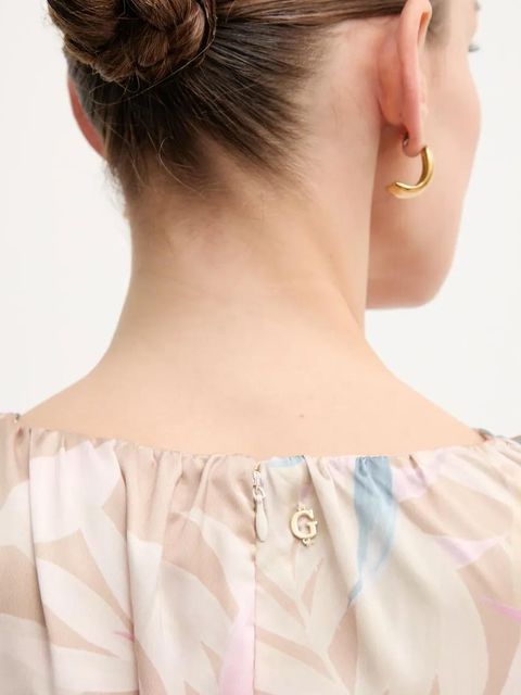 Guess sukienka HELENE kolor różowy maxi rozkloszowana W5PK1U WD8G2