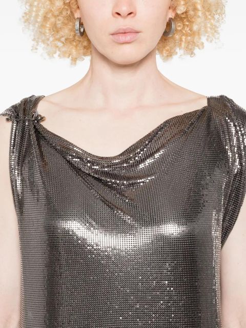 Versace chainmail cowl-neck dress - Grey