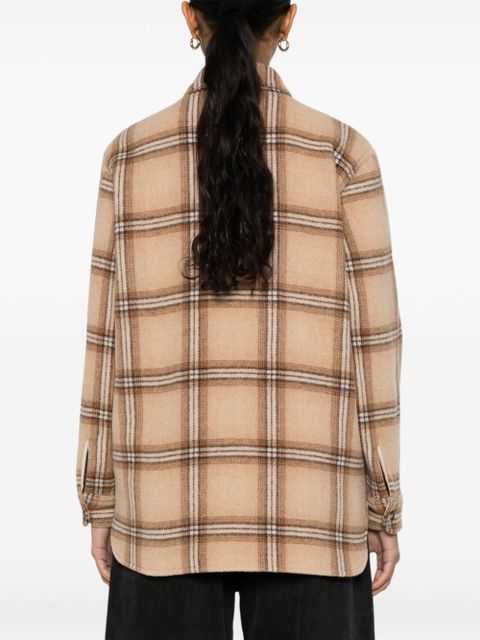 ISABEL MARANT Faxona checked shirt jacket - Brown
