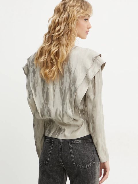 IRO bluzka damska kolor szary wzorzysta WM16TABIA