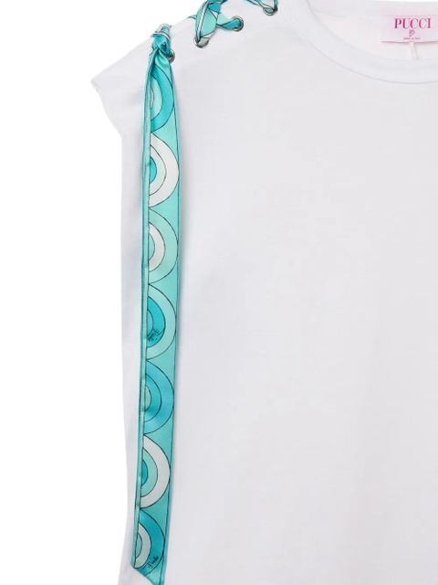 PUCCI lace-up cotton T-shirt - White