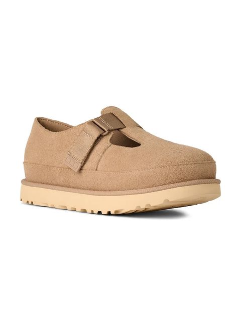 UGG półbuty zamszowe Goldenstar Mary Jane damskie kolor beżowy na platformie 1171506.SAN - zdjęcie produktu nr 2