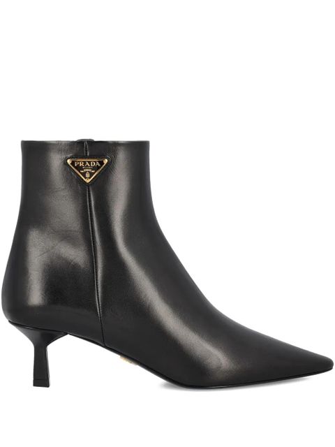 Prada triangle-logo pointed-toe boots - Black - zdjęcie produktu nr 1