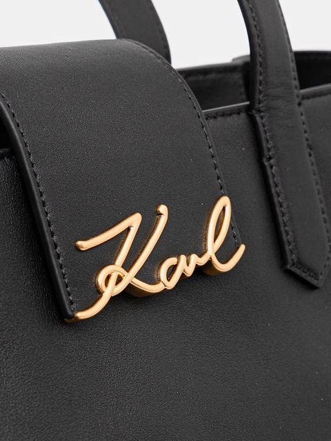 Karl Lagerfeld torebka skórzana K/SIGNATURE kolor czarny A3W30133