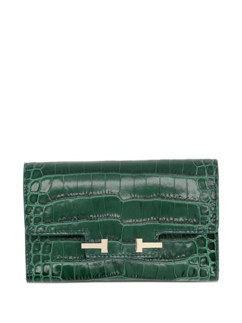 TOM FORD T-bar reptile-effect wallet - Green - zdjęcie produktu nr 1