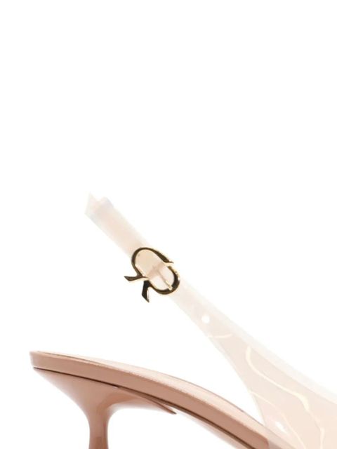 Gianvito Rossi 55mm Plexi toe-cap slingback pumps - Neutrals - zdjęcie produktu nr 2