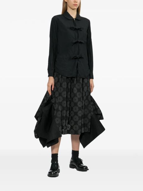 Comme Des Garçons floral asymmetric midi skirt - Black - zdjęcie produktu nr 2