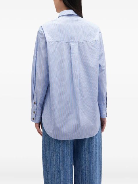 GANNI stripe graphic shirt - Blue