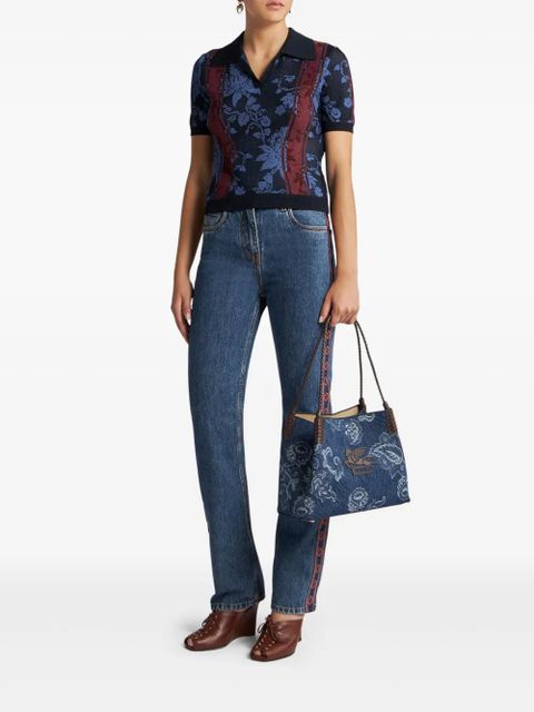 ETRO side-appliqué jeans - Blue
