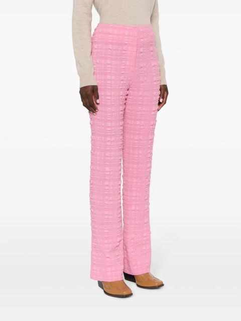Nanushka Juna seersucker slim-fit trousers - Pink
