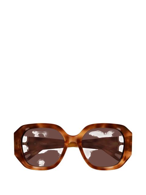 Chloé Eyewear geometric-frame sunglasses - Brown - zdjęcie produktu nr 1