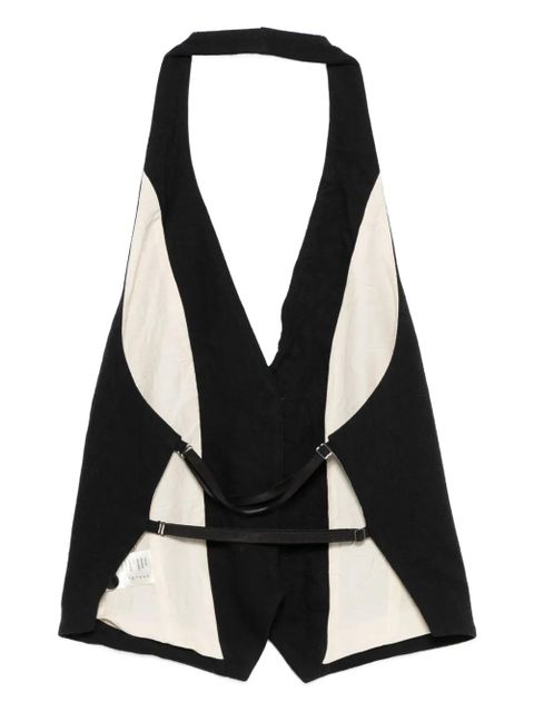 Alysi halterneck buttoned waistcoat - Black - zdjęcie produktu nr 2