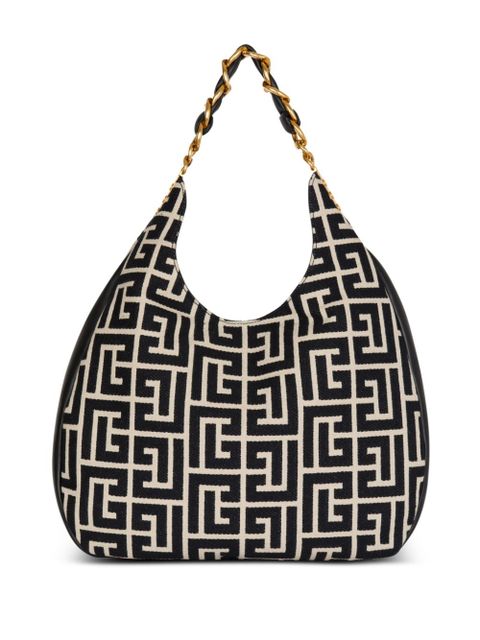 Balmain 1945 Soft Hobo Large shoulder bag - Black