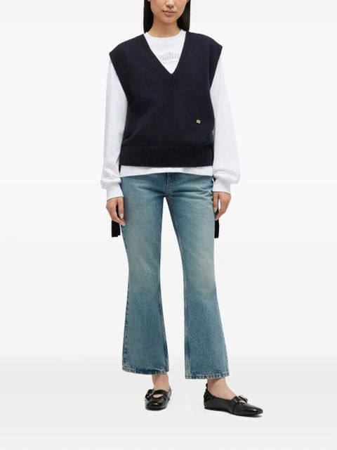 GANNI logo-detail vest - Blue - zdjęcie produktu nr 2